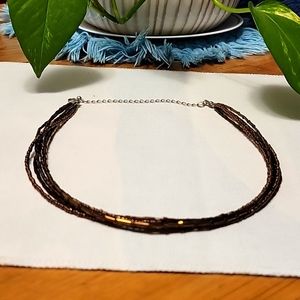 Brown beaded necklace
